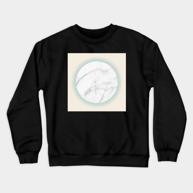 White Marble Circle Pastel Crewneck Sweatshirt by fivemmPaper